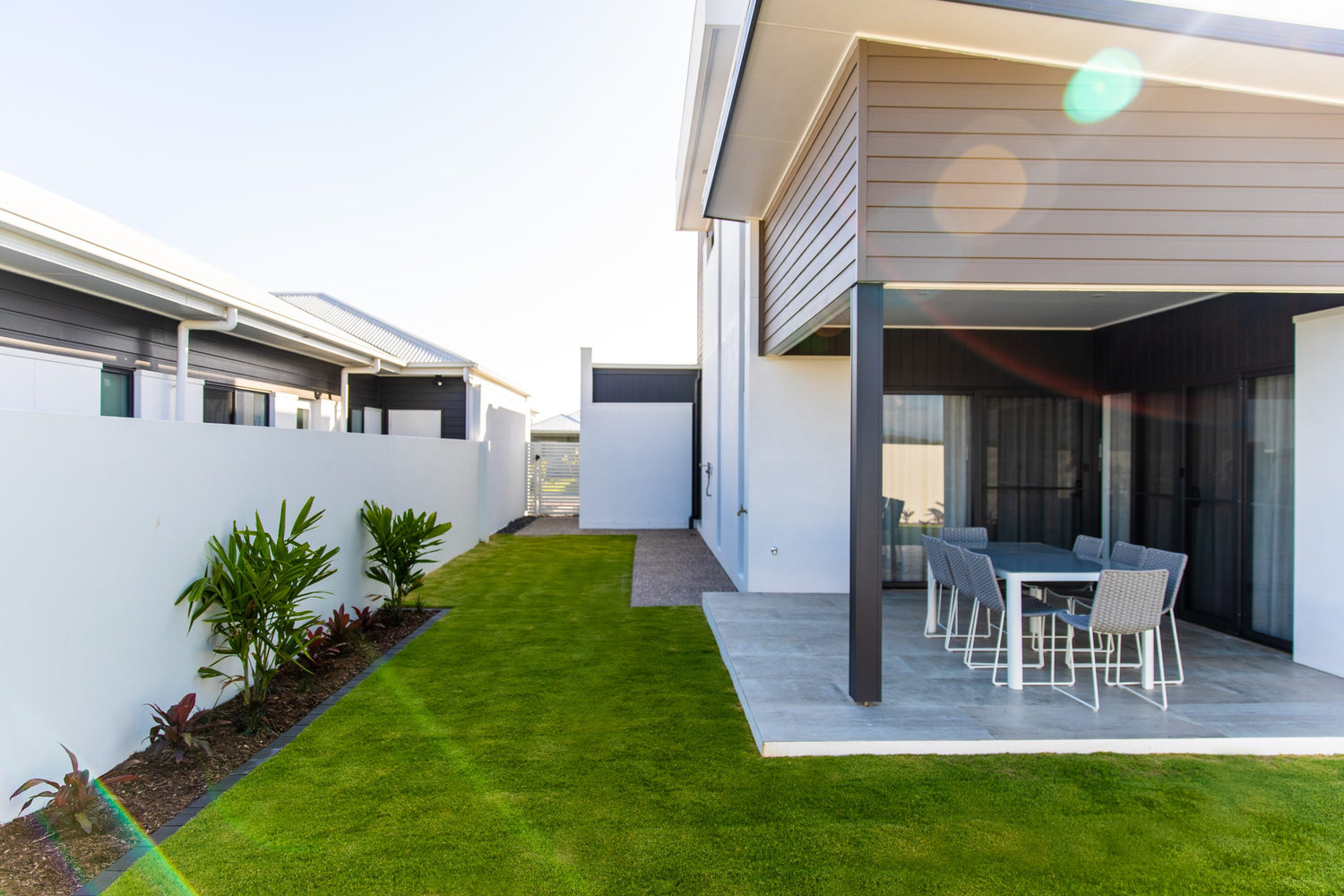 Lawn installed on a modern residential house